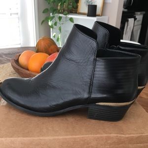 Black Leather Booties Size 9